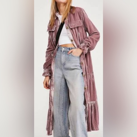 We The Free Bella Donna Duster in Mauve (Pink), size Large - Picture 5 of 10